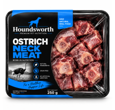 Houndsworth Ostrich Neck Meat Frozen Raw Pet Food 250g