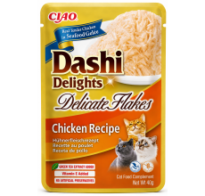 Inaba Dashi Delights Delicate Flakes Chicken Recipe Cat Treats 40g