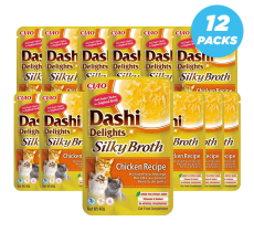 Inaba Dashi Delights Silky Broth Chicken Recipe Cat Treats 40g - Pack of 12