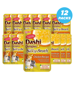 Inaba Dashi Delights Silky Broth Chicken Recipe Cat Treats 40g - Pack of 12
