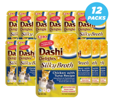 Inaba Dashi Delights Silky Broth Chicken With Tuna Recipe Cat Treats 40g - Pack of 12