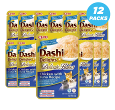 Inaba Dashi Delights Delicate Flakes Chicken With Tuna Recipe Cat Treats 40g - Pack of 12