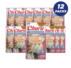 Inaba Churu Salmon With Tuna Recipe Cat Treats 56g - Pack of 12