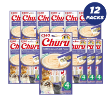 Inaba Churu Tuna Recipe With Clam Flavor Cat Treats 56g - Pack of 12