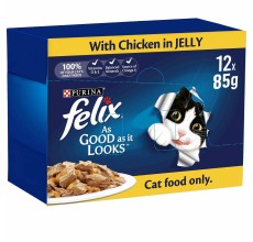 Purina Felix As Good As It Looks Adult Cat Wet Food Chicken 85g - Pack of 12