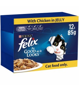 Purina Felix As Good As It Looks Adult Cat Wet Food Chicken 85g - Pack of 12