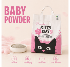 Kitty Klay Bentonite Clumping Cat Litter - Baby Powder 5L