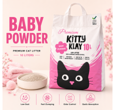 Kitty Klay Bentonite Clumping Cat Litter - Baby Powder 10L