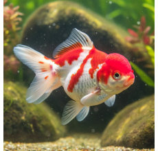Red & White Goldfish (Carassius auratus) - 3cm