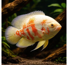 Albino Velvet Oscar (Astronotus ocellatus) - 5cm