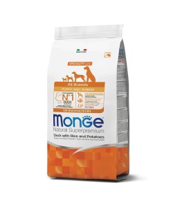 Monge Natural Superpremium All breeds Puppy and Junior Monoprotein Duck with Rice and Potatoes 2.5KG