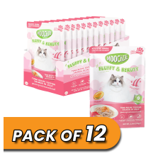 Moochie Tuna Recipe Topping Salmon In Jelly Cat Food for Fluffy & Beauty 70g Pack of 12