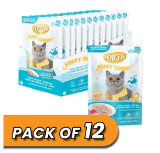 Moochie Tuna Recipe Topping Chicken Breast In Jelly Cat Food for Happy Tummy/Digestion 70g Pack of 12