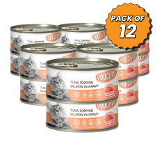 MOOCHIE ADULT TUNA TOPPING SALMON 85g Can Pack of 12