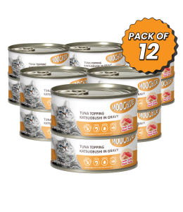 MOOCHIE ADULT TUNA TOPPING KATSUOBUSHI 85g Can Pack of 12