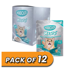 Moochie Cat Food Tuna & Green Lipped Mussel Recipe in Gravy Pouch 70g Pack of 12