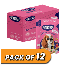 Moochie Dog Food Casserole with Salmon - Beauty Skin & Coat Pouch 85g Pack of 12
