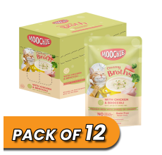 MOOCHIE CREAMY BROTH WITH CHICKEN & BROCCOLI 40g Pouch Pack of 12