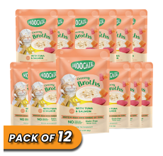 MOOCHIE CREAMY BROTH WITH TUNA & SALMON 40g Pouch Pack of 12