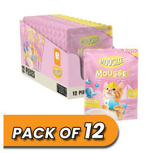 MOOCHIE KITTEN MOUSSE WITH TUNA BONITO 70g Pouch Pack of 12