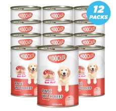 Moochie Pate With Beef Dog Wet Food Can 400g Pack of 12