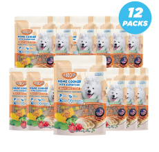 Moochie Home Cooked Dog Food - Beauty Skin & Coat - Chicken, Pumpkin & Tomato Recipe 255g With Superfood Pack of 12