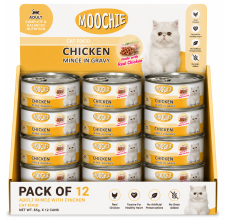 MOOCHIE ADULT MINCE WITH CHICKEN 85g Can Pack of 12