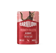Carnilove Turkey enriched with Valerian Root for Adult Cats (Wet Food Pouches) - 85g