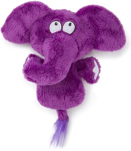 HEAR DOGGY Mini Flattie Elephant with Chew Guard Technology and Silent Squeak Tech Plush Dog Toy