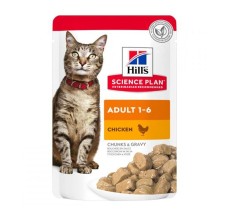 Hill's Science Plan Adult Wet Cat Food Chicken Pouches 85gx12