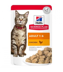 Hill's Science Plan Adult Wet Cat Food Chicken Pouches 85gx12