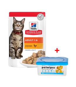 Hill's Science Plan Adult Wet Cat Food Chicken Pouches 85gx12