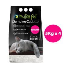 NUTRAPET CAT TURKISH BENTONITE 20KG BABY POWDER ( SCENTED+ CLUMPING)