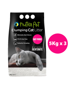 NUTRAPET CAT TURKISH BENTONITE 15KG BABY POWDER ( SCENTED+ CLUMPING)