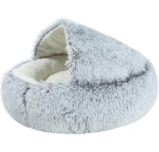 Grizzly Snuggle Cat Bed  Grey - 50cm