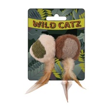 Wild Catz Baseball Mice Cat Toy - 6.x 16cm