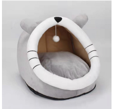 Grizzly Kitty Cat Crib Grey Arctic fleece Grey Cat Bed - Large - 50 x 50cm