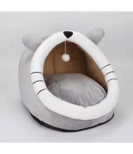 Grizzly Kitty Cat Crib Grey Arctic fleece Grey Cat Bed - Large - 50 x 50cm