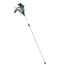 Nutrapet Feather Flick Cat Wand Blue
