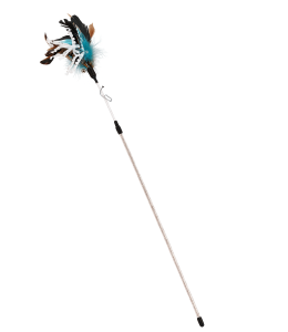 Nutrapet Feather Flick Cat Wand Blue
