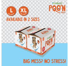Nutrapet Poo N Pee Pads XL Non-Scented - Puppy Pads Fast Absorption With Floor Mat Stickers (60x90cms) - 50 Count