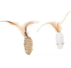 Wild Catz Fluffy Mice Cat Toy - 2.5 x 11cm - Set of 2