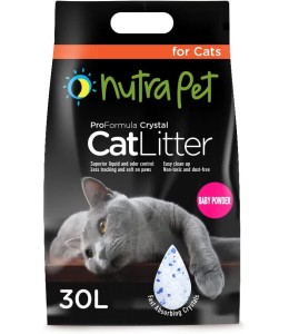 NutraPet Cat Litter Silica Gel 30L Baby Powder Scent