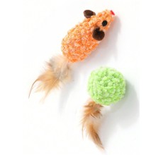 Wild Catz Flurry Friends Cat Toy - 6cm (Pack of 2)
