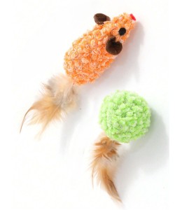 Wild Catz Flurry Friends Cat Toy - 6cm (Pack of 2)