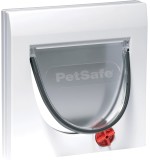 PetSafe Manual 4 Way Locking Classic Cat Flap - White with Tunnel