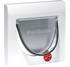PetSafe Manual 4 Way Locking Classic Cat Flap - White with Tunnel
