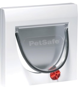 PetSafe Manual 4 Way Locking Classic Cat Flap - White with Tunnel