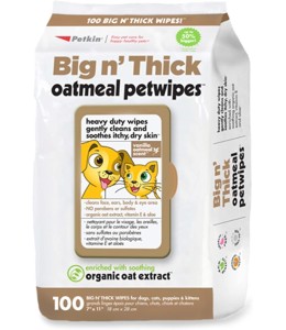 Petkin Big N' Thick Oatmeal Petwipes 100ct