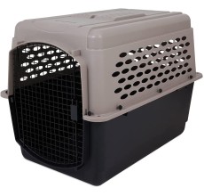 PETMATE VARI KENNEL 40" 70-90LBS ~ BLEACHED LINEN & BLACK (IATA APPROVED)
